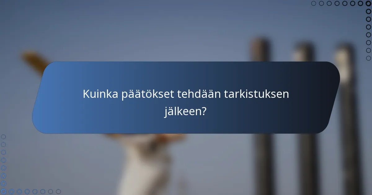 Kuinka päätökset tehdään tarkistuksen jälkeen?