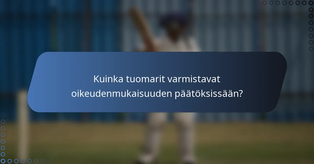 Kuinka tuomarit varmistavat oikeudenmukaisuuden päätöksissään?